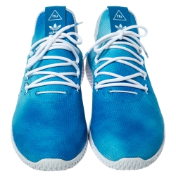 Pre Owned Pharrell Williams x Adidas Holi Blue Knit Fabric PW Tennis Hu Sneakers Size 46