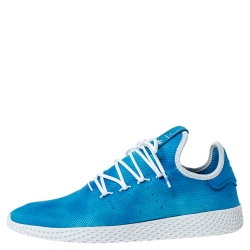 Pre Owned Pharrell Williams x Adidas Holi Blue Knit Fabric PW Tennis Hu Sneakers Size 46