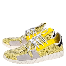 Pharrell Williams x Adidas Yellow Knit Fabric Solar Hu Sneakers Size 46