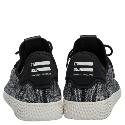 Pre Owned Pharrell Williams x Adidas Grey/Black Knit Fabric PW Tennis Hu Sneakers Size 46