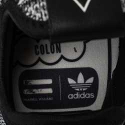 Pre Owned Pharrell Williams x Adidas Grey/Black Knit Fabric PW Tennis Hu Sneakers Size 46