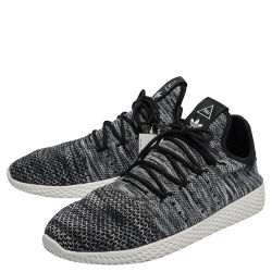 Pre Owned Pharrell Williams x Adidas Grey/Black Knit Fabric PW Tennis Hu Sneakers Size 46
