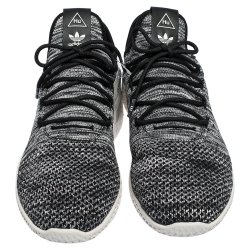 Pre Owned Pharrell Williams x Adidas Grey/Black Knit Fabric PW Tennis Hu Sneakers Size 46