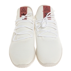 Pre Owned Adidas White Cotton Knit Pharrell Williams Tennis Hu Sneakers Size 46