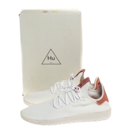 Pre Owned Adidas White Cotton Knit Pharrell Williams Tennis Hu Sneakers Size 46