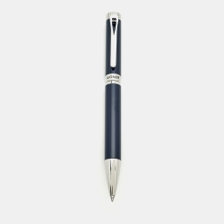 Pre Owned Aigner Blue Resin Silver Tone Ballpoint Pen