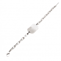 Pre Owned Aigner Black Enamel Crystal Studded Silver Tone Bracelet