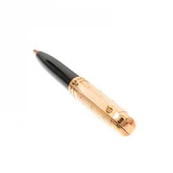 Pre Owned Aigner Black Resin Textured Rose Gold Tone Ballpoint Pen 