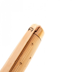 Pre Owned Aigner Black Resin Textured Rose Gold Tone Ballpoint Pen 