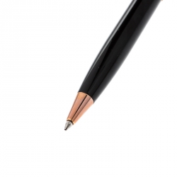 Pre Owned Aigner Black Resin Textured Rose Gold Tone Ballpoint Pen 