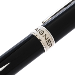 Pre Owned Aigner Black Resin Silver Tone Ballpoint Pen