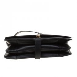 Pre Owned Aigner Black Leather Messenger Bag