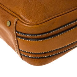 Aigner Tan Leather Messenger Bag 