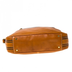 Aigner Tan Leather Messenger Bag 