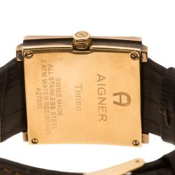 Aigner Brown Stainless Steel Aftermarket Diamonds Torino A27000 Men's Wristwatch 36.5MM