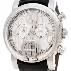 Aigner Silver White Stainless Steel Bari A37500 Men's Wristwatch 44 mm