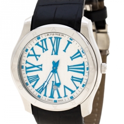 Aigner White Stainless Steel Lazio A42000 Men's Wristwatch 44 mm