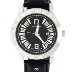 Pre Owned Aigner Black Stainless Steel Cortina A26000 Women's Wristwatch 42 mm