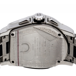 Aigner Silver Stainless Steel Rubber Roma Chrono A38500 Men's Wristwatch 46 mm