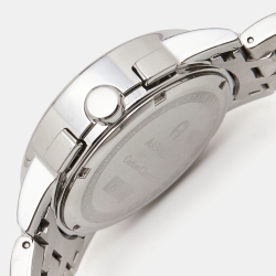 Aigner White Mother of Pearl Stainless Steel Cortina Chrono A26100 Men's Wristwatch 38 mm