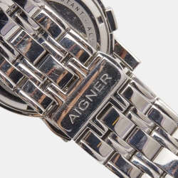 Aigner White Mother of Pearl Stainless Steel Cortina Chrono A26100 Men's Wristwatch 38 mm