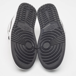 Pre Owned Air Jordans Grey/White Leather Jordan 1 Low Light Smoke Grey Sneakers Size 42