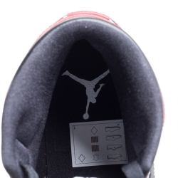 Pre Owned Air Jordan Black/Red Leather Air Jordan 1 Mid Chicago Black Toe Sneakers Size 42.5