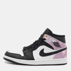Pre Owned Air Jordan 1 Tricolor Leather and Tie Dye Fabric Mid SE Zen Master Sneakers Size 42