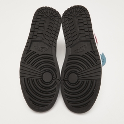 Pre Owned Air Jordans Multicolor Leather Jordan 1 Mid Sneakers Size 44