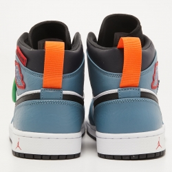 Pre Owned Air Jordans Multicolor Leather Jordan 1 Mid Sneakers Size 44