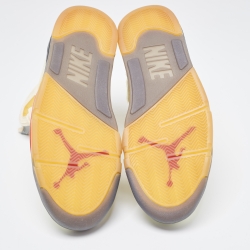 Off White x Air Jordan Cream Mesh Air Jordan 5 Retro Sail High Top Sneakers Size 47