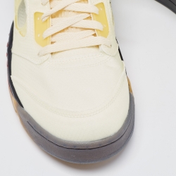 Off White x Air Jordan Cream Mesh Air Jordan 5 Retro Sail High Top Sneakers Size 47