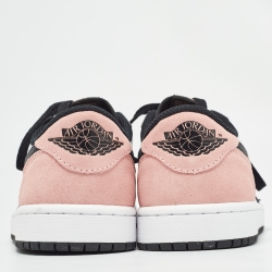 Pre Owned Air Jordans Multicolor Leather Jordan 1 Low OG Bleached Coral Sneakers Size 40