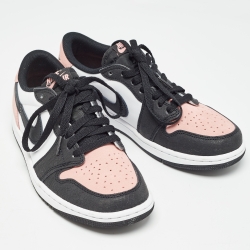 Pre Owned Air Jordans Multicolor Leather Jordan 1 Low OG Bleached Coral Sneakers Size 40