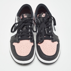 Pre Owned Air Jordans Multicolor Leather Jordan 1 Low OG Bleached Coral Sneakers Size 40