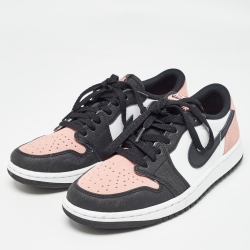 Pre Owned Air Jordans Multicolor Leather Jordan 1 Low OG Bleached Coral Sneakers Size 40