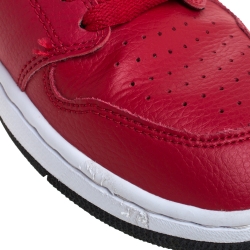 Pre Owned Jordan Red Perforated Leather Access Mid Sneakers Size 42