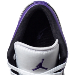 Pre Owned Air Jordan Purple Black Leather Air Jordan 1 Low Top Sneakers Size 43