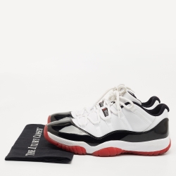 Pre Owned Air Jordan 11 Tricolor Patent and Leather Concord Bred Sneakers Size 44