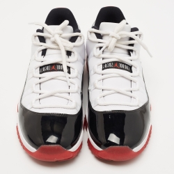 Pre Owned Air Jordan 11 Tricolor Patent and Leather Concord Bred Sneakers Size 44