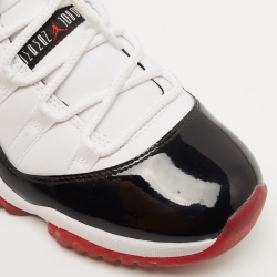 Pre Owned Air Jordan 11 Tricolor Patent and Leather Concord Bred Sneakers Size 44