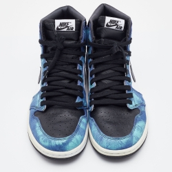 Pre Owned Air Jordan Multicolor Leather Tie Dye Air Jordan 1 Retro High Top Sneakers Size 44.5