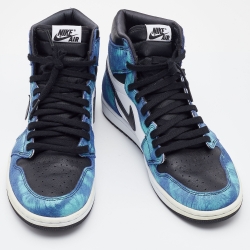 Pre Owned Air Jordan Multicolor Leather Tie Dye Air Jordan 1 Retro High Top Sneakers Size 44.5