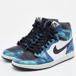 Pre Owned Air Jordan Multicolor Leather Tie Dye Air Jordan 1 Retro High Top Sneakers Size 44.5