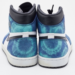 Pre Owned Air Jordan Multicolor Leather Tie Dye Air Jordan 1 Retro High Top Sneakers Size 44.5