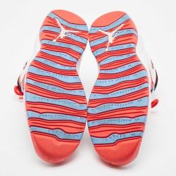 Pre Owned Air Jordans White/Red Leather Jordan 10 Retro Chicago Flag Sneakers Size 43 