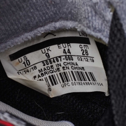 Pre Owned Nike Air Jordans 4 Retro Bred Black Faux Suede High Top Sneakers Size 44