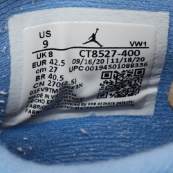 Pre Owned Air Jordans Blue Suede Jordan 4 Retro University Blue Sneakers Size 42.5