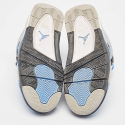 Pre Owned Air Jordans Blue Suede Jordan 4 Retro University Blue Sneakers Size 42.5