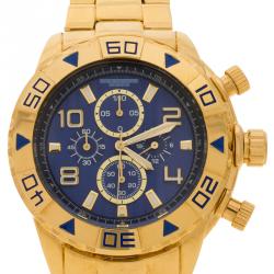 Akribos XXIV Blue Stainless Steel AK814YGBU Chronograph Men's Wristwatch 50MM